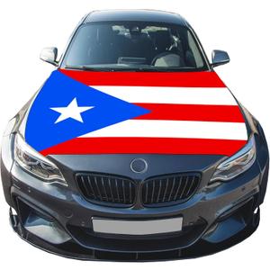 Puerto Rico Flag for Car Hood Cover 4X5Ft Car Flag for Celebrations Vehicles Decorate Accessories Fits Coupe Saloon SUV Pickup Trucks
