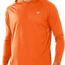 NORTHYARD Men's UPF 50+ Hoodie Shirts Long Sleeve Sun Protection Fishing Swim Beach UV SPF Rash Guard Quick Dry Lightweight (Orange, XXL)