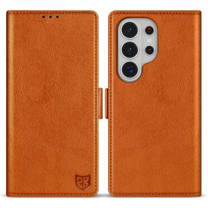 ZZXX for Samsung Galaxy S26 Ultra Wallet Case with [RFID Blocking] Card Slot Stand Strong Magnetic PU Leather Flip Fold Protective Phone Case for Samsung Galaxy S26 Ultra Case Wallet(Brown-6.8 inch)