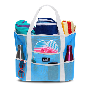 Mesh Sand Free Bag - Strong Lightweight Bag For Beach & Vacation Essentials. Tons of Storage!