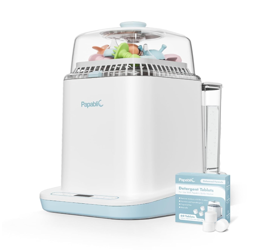 Papablic Bottle Washer Pro, Bottle Washer & Sterilizer & Dryer, 4-in-1 Sanitizer for Bottles, Pump Parts, C-Section& Baby Essentials - Quick & Clean with 60 Detergent Tablets | Quick & Clean with 60 Detergent Tablets, Sanitizer for Bottles, Pump Parts, C-Section& Baby Essentials