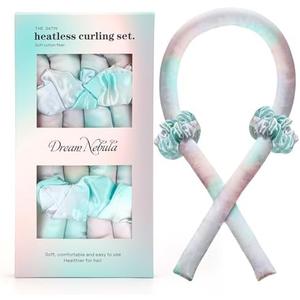 Heatless Hair Curler, Satin No Heat Hair Curlers to Sleep in, Super Soft Heatless Rollers Overnight Heatless Curling Set with Scrunchies for All Hair Types (Dream Nebula)