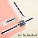 Silicone Strap for Apple Watch Band Series 11 10 9 8 7 6 5 4 3 SE Ultra, Stylish Bracelet with Gold Honey Bee Charms for iWatch 38mm 40mm 41mm 42mm 44mm 45mm 46mm 49mm Bands, Designer Sport Wristbands