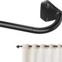 GXOACKJ Black Curtain Rods for Windows 48 to 84 inch, 5/8 inch Adjustable Wrap Around Blackout Curtain Rods for Bedroom & Outdoor