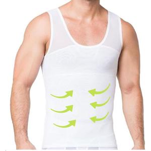 Henicepte Gynecomastia Compression Shirt to Hide Man Boobs Moobs Shapewear (White, M)