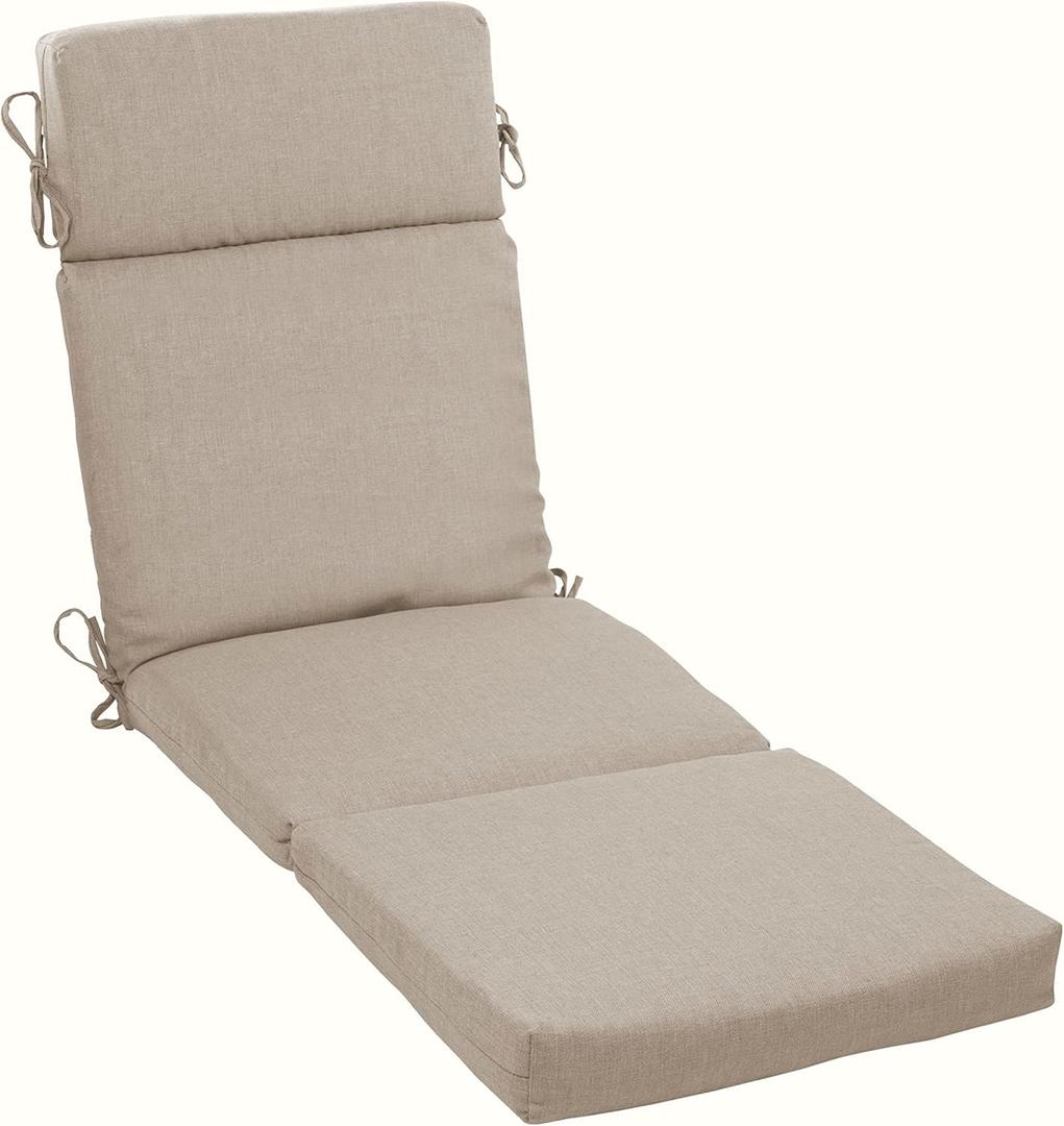 Arden Oceantex Outdoor Chaise Lounge Cushion, 72 x 21, Patio Cushion, Rain-Proof, Fade Resistant, Natural Tan