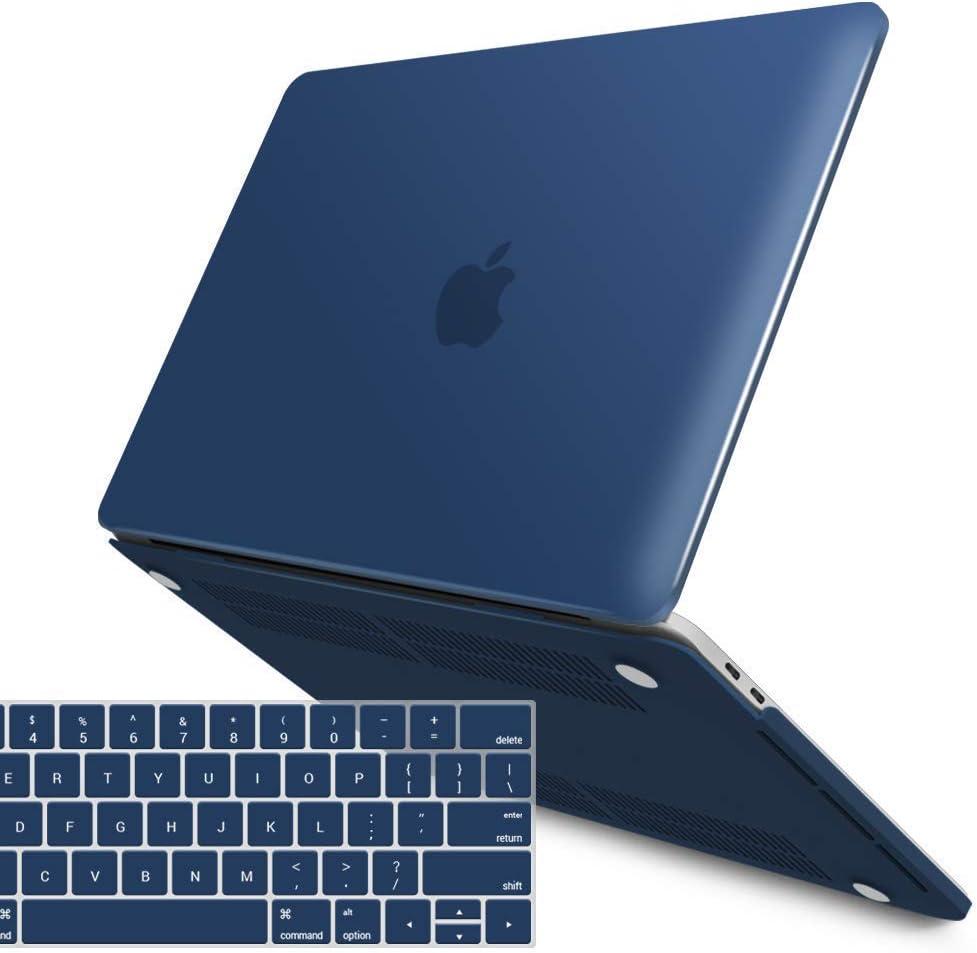 IBENZER Compatible with MacBook Pro 15 Inch Case 2019 2018 2017 2016 A1990 A1707, Plastic Hard Shell Case with Keyboard Cover for Mac Pro 15 Touch Bar, Navy Blue, T15NVBL+1A