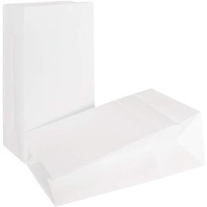 KEYYOOMY 100 CT Small White Paper Bags White Kraft Party Favor Bags Party Goodie Bag Paper Lunch Bag (100 CT, 3.1 X 5.1 X 9.4 In)