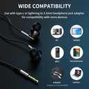 2 x viken Wired Earbuds with Microphone Volume Control, Stereo Heavy Bass Earphones Noise Isolation in-Ear Headset Compatible with iPad,Laptop,MP3,Phones Fits All 3.5mm Jack Plug Headphones Wired (Black)