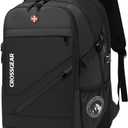 CROSSGEAR 17.3'' Laptop Backpack for Men Women with Anti-Theft Lock, Backpack for Travel with USB-A & USB-C Port, Water-Resistant Business Computer Backpack for Men Work College,Black