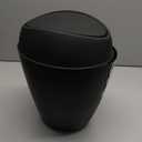 Umbra Twirla Trash Can with Swing-top Lid, 2.4 Gallon, Black