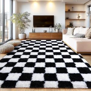 6x9ft Area Rug for Living Room, High Pile Fluffy Rugs Upgrade Non-Slip