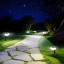 Solar Lights Outdoor Waterproof Solar Garden Light for Outside Yard Landscape Lighting Pathway Spot Lights Spotlight Wall Light Auto On/Off, Pack of 6 (Cool White)