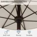 9ft Patio Umbrella with Push Button Tilt and Crank,Outdoor Market Table Umbrella UV Protection 8 Sturdy Ribs for Backyard,Garden,Pool,Deck(Creamy-white)