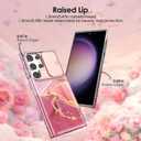 for Samsung Galaxy S23 Ultra Case with Slide Camera Cover, Samsung S23 Ultra Case Shockproof Slim Thin Lightweight, Chic Glossy Fade-Resistant Pattern Phone Cases Cover for S23 Ultra, Pink