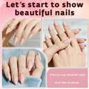Nude Press on Nails Almond with Nail Tabs,120pcs Medium Almond Press on Nails,12 Sizes Glossy Nude Medium Fake Nails,Full Cover Acrylic Nails Press ons for Women