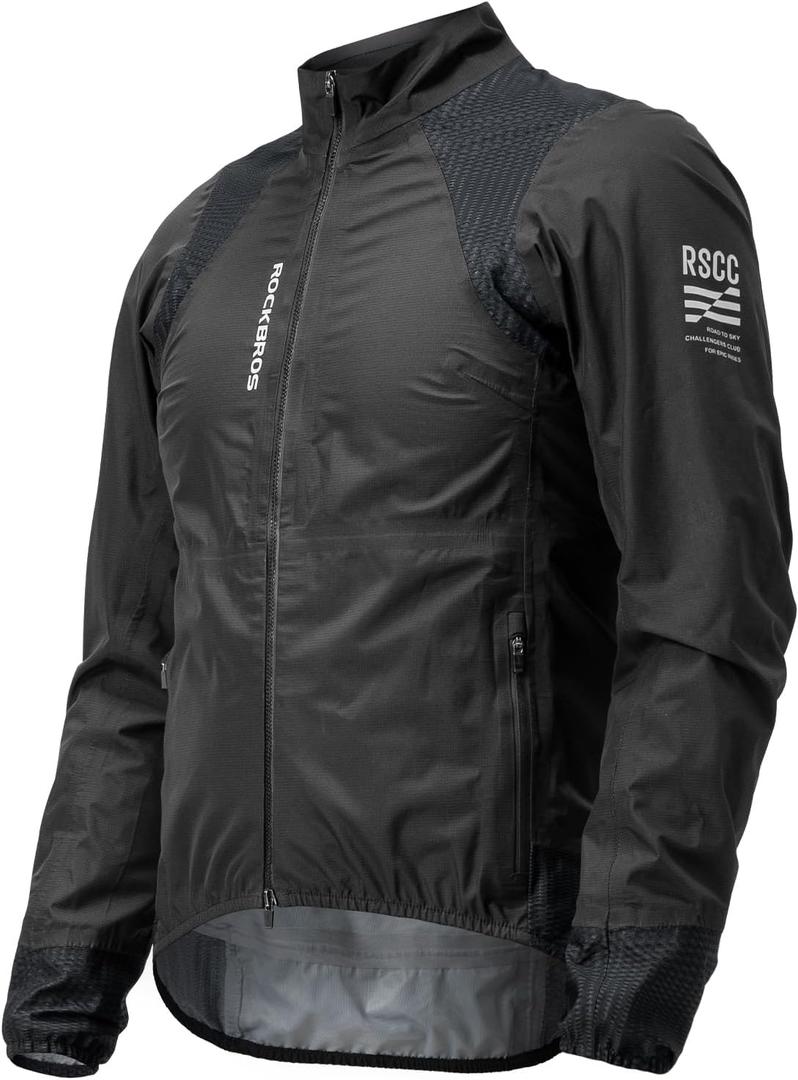 ROCKBROS Men's Cycling Rain Jacket Waterproof Running Bike Windbreaker Lightweight Jacket for Outdoor Sports (X-Large)