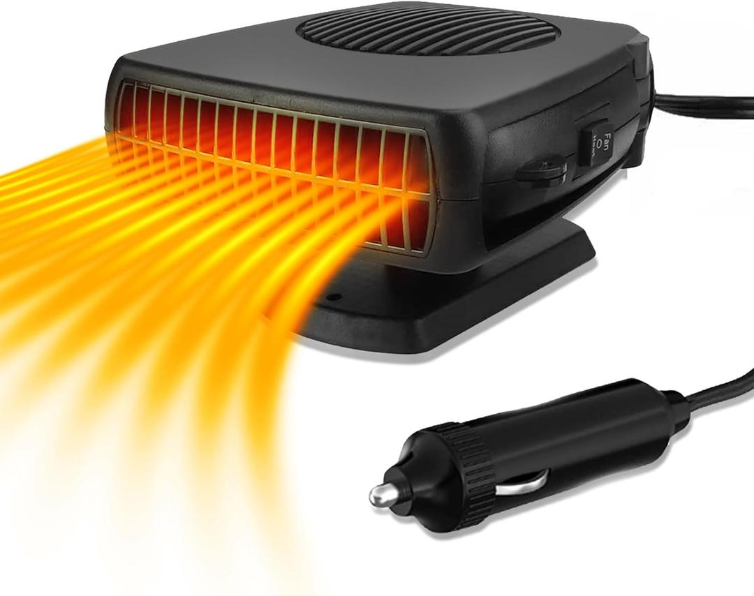 200W Car Heater - Portable Heaters for Cars 12V Auto Heater That Plugs Into Cigarette Lighter, 12 Volt Vehicle Heaters for Vehicle 3 in 1 Heating & Cooling Fast Windshield Defrost Defogger
