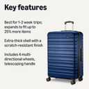 AmazonBasics 68 cm Navy Blue Hardsided Check-In Trolley, Medium Checked