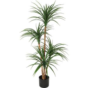 4 Ft Artificial Dracaena Tree, Realistic Fake Dracaena Plant, Tall Dracaena Houseplant for Indoor Dcor, Adjustable Lifelike Faux Tree, Ideal for Photo Backdrops, Nursery, Living Room, Office