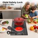 GIHETKUT Electric Cooktop,110V 2100W Stove top,9 Power Levels, Kids Lock & Timer, Hot Surface Indicator, Overheat Protection,knob and touch control 2 burner Electric cooktop