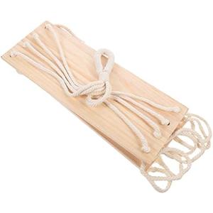 WHAMVOX Cotton Rope Shelf Wall Hanging Double Layer Storage Rack | Wood and Cotton, Beige Simple Style, Decorative Home Piece, Space Saving Wall Use for Sundries Storage