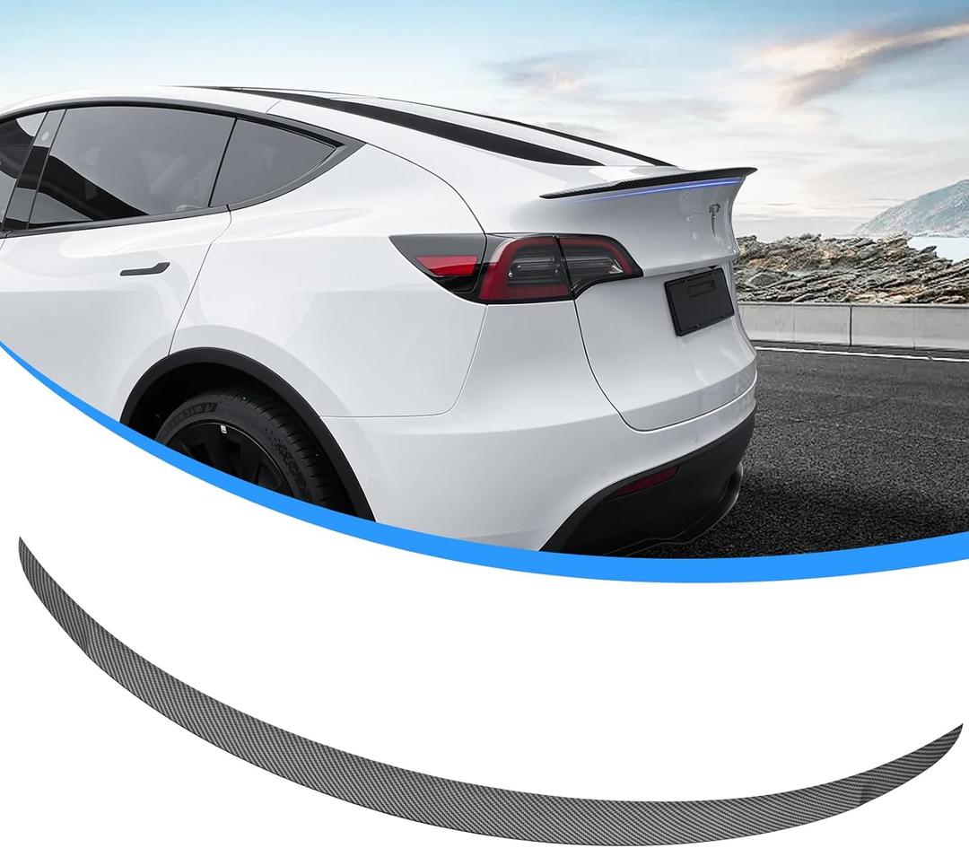 Spoiler for Tesla Model Y Rear Wing Model 3 Rear Trunk Lip Tail Wing Compatible with 2021-2025 Tesla Model Y & Model 3 Accessories (Matte Carbon) Not fit 2025 Juniper