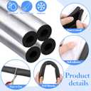 Pipe Insulation Foam Tube Set,1pcs 32.8 Ft X 2" Wide and 4Pcs 1.3 Ft x 0.8 Inch Self Adhesive Insulation Foam Wrap Aluminum Foil Pipe Covers for Spigot, Pipes, Sprinkler Freeze Protection