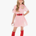 Morph Kids Baseball Costume Girls Peach Pink Baseball League Costume Outfit Halloween Costume For Girls, Small