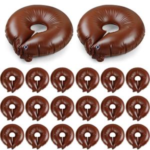 Mumufy 20 Pack Tree Watering Ring Tree Watering Bag 10 Gallon Slow Release PVC Drip Irrigation Water Pouch Automatic Drip System for Planting Gardening Trees and Shrubs, 23.6 Inch (Brown), Large