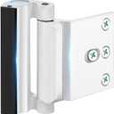 Home Security Door Reinforcement Lock - Safety Child Proof Door Locks With 8 Screws for Inward Swinging Front Doors, Extra Add a Kids Lock Inside Withstands 800 lbs Deadbolt Latch Guard Bedroom, White