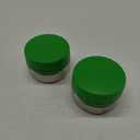 LunchBots Rounds Leak Proof 4 oz. Stainless Snack Container Jar, Set of 2, Green Lids
