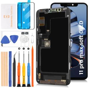 Soft OLED 11 Pro Max LCD Screen Replacement for iPhone 11 Pro Max 6.5 inch [Soft OLED,NOT LCD] 3D Touch OLED LCD Display Touch Digitizer Screen Assembly A2218 A2161 A2220 with Repair Tools