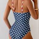 Eomenie Sexy One Piece Swimsuit for Women Cutout Monokini Bathing Suit Starfish Beach Resort Swimwear (M, American Flag Print)