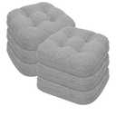 baibu Set of 6 Dining Chair Cushions, Dual-Layer Patent Design Memory Foam Kitchen Chair Cushions, Non-Slip Seat Pads with Ties, 16.5 x 16.5 x 3.5in, 6 Pack, Light Grey