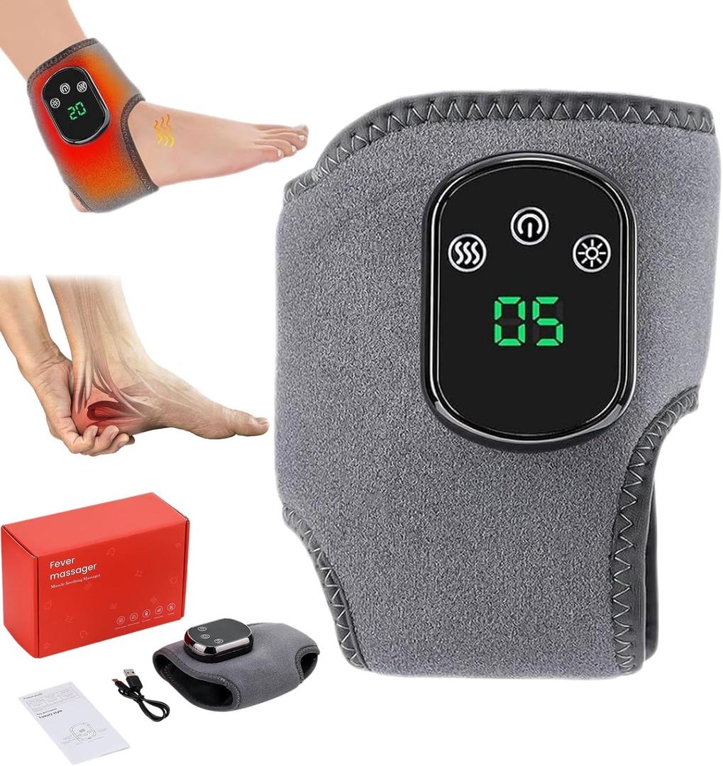 Triple Therapy Foot Massagerr  Knee Massager 3-in-1 Pain Relief Therapy Foot Heating Pad, Kneading & Pressing, Wireless Rechargeable Portable Foot Massager for Home (1)