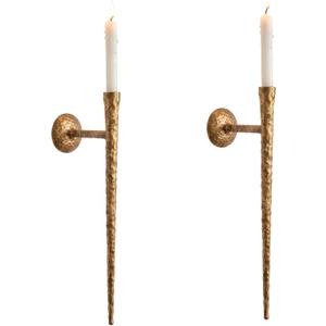 Vintage Brass Wall Candle Sconces Set of 2, 23" Iron Candle Holder