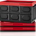 FOHERE 48L Collapsible Storage Bins with Lids, 3 Packs, Stackable