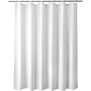 Titanker Fabric Shower Curtain Liner Washable, 72 x 78 Inches, White Shower Liner Fabric with 2 Magnets, Polyester Long Bathroom Shower Curtain Liner Waterproof Soft Lightweight, White