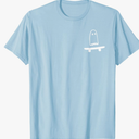 Port & Company Ghost Skateboard Lazy Halloween Costume Funny Skateboarding T-Shirt M Baby Blue