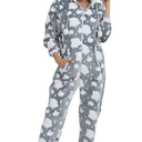 Women Hooded Flannel Pajamas Jumpsuit Halloween Christmas Romper Cosplay Costume 1-Piece Sleepwear Homewear