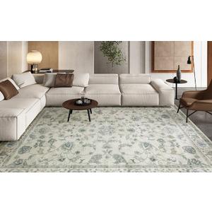 Wonnitar Beige 8x10 Rugs for Living Room Floral Rug, Low Pile Vintage Boho Large Rug, Non Slip Stain Resistant Rugs for Bedroom Dining Room Home Office Department (Beige, 8x10)