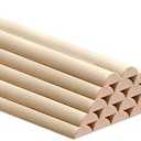 18 PCS Split Wood Dowel Rods, 15.7-inch x 1/2-inch Unfinished Cuttable Half Round Wooden Dowels Sticks for Art Projects and DIYers