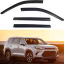 Window Visors Rain Guards fits 2024 2025 Toyota Grand Highlander, Out-Channel Window Wind Deflectors Vent Shades Accessories, Dark Smoke 4 Pcs