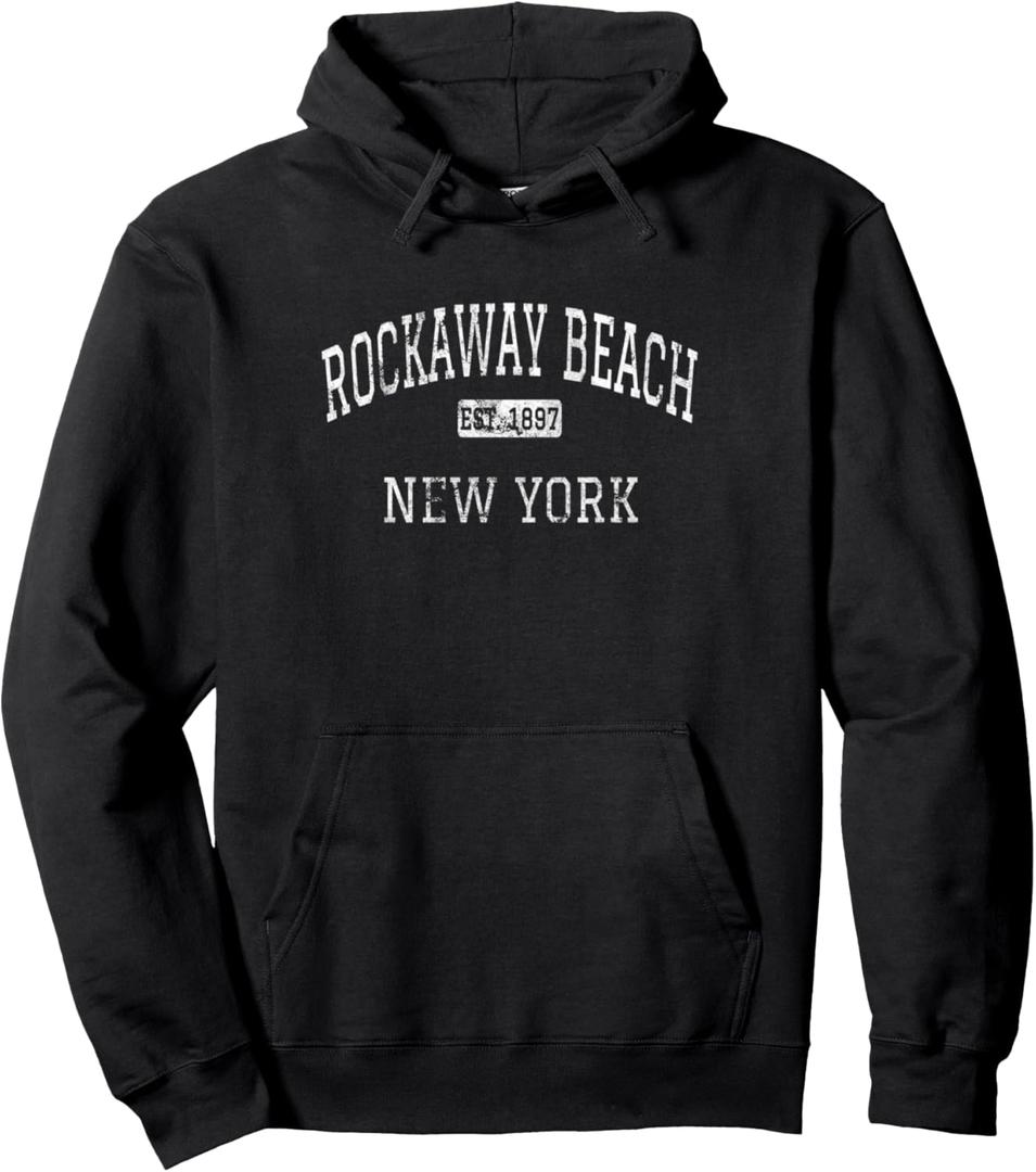 Rockaway Beach New York Queens NY Vintage Pullover Hoodie, S