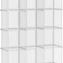 AWTATOS Cube Storage Organizer, Closet Organizers and Storage, 12 Cube Shelves Bookshelf, DIY Stackable Plastic Clothes Organizer Shelving for Bedroom, Home, Transparent Twill