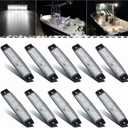 PSEQT LED Boat Interior Lights Marine Courtesy Light Strip Deck Transom Cockpit Navigation Lighting Waterproof for Fishing Pontoon Kayak Yacht Sailboat (White 10Pcs)