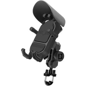Motorcycle Phone Holder with Vibration Dampener & High-Speed Secure Lock, Anti-Theft Motorcycle Phone Mount Handlebar Cellphone Holder for Bike Bicycle Scooter ATV, Black, CS-1848A2
