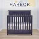 Dream On Me Harbor 4in1 Convertible Mini Baby Crib in Navy, GreenGuard Gold & BSA, Non-Toxic, Pinewood, Converts to Mini Daybed & Twin Bed, 1 Mattress Pad, Perfect for Small Nurseries, 32"L x 25"W x 33"H