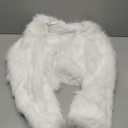 Danedvi Women's Fashion Cropped Faux Fur Jacket Long Sleeve Open Front Cardigan Casual Fluffy Parka Shaggy Short Coat (Medium, White)